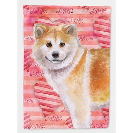 Carolines Treasures Shiba Inu Love Flag Canvas - House Size BB9765CHF